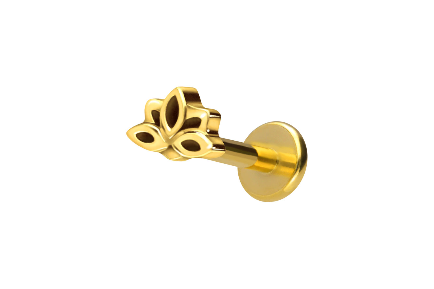 Titan Labret Piercing mit Innengewinde LOTUSBLÜTE